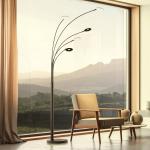 LED stojaca lampa Dent, čierna, 225 cm, kov, CCT, 5-pl.