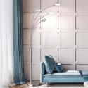LED stojaca lampa Dent, nikl/chróm, 225 cm, kov, CCT 5-pl.