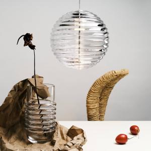 Tom Dixon LED závesné svietidlo Press Sphere, číre Ø 30 cm 927 sklo