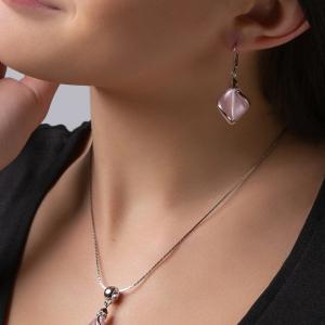 Lampglas Jemné náušnice Hidden Passion s ružovou perlou Lampglas ECH1/CHI