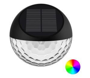 B.V.  LED RGB solárne nástenné svietidlo 2W/1,2V čierne IP44