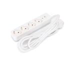 B.V.  predlžovací kábel 4Z s vypínačom, Typ F, 3 m, SCHUKO, biely