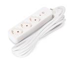 B.V.  - Predlžovací kábel 3 zásuvky, vypínač, 3 m, Typ F, biely