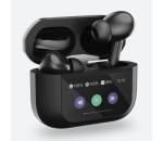 Bezdrôtové slúchadlá s LCD displejom, čierne