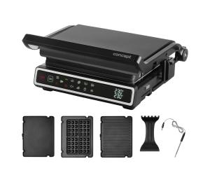 Concept Concept ge3550 - Kontaktný gril s teplotnou sondou 2000W/230V čierny