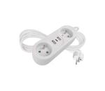 Predlžovací kábel 2Z + 2x USB-A + USB-C, dĺžka 1,4 m