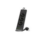 Rozbočovací zásuvka s vyp. LINEA PRO 3x230V + 3xUSB-A + 1xUSB-C SCHUKO 3 m černá