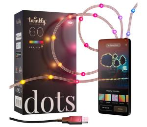 Twinkly Twinkly TWD060STP-T - LED RGB Dimmable reťazec DOTS 60xLED 7 m USB Wi-Fi