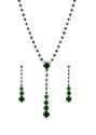 Troli Elegantná sada dámskych šperkov so zelenými kryštálmi (náhrdelník, náušnice)