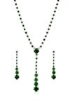 Troli Elegantná sada dámskych šperkov so zelenými kryštálmi (náhrdelník, náušnice)