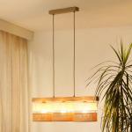 Závesné svietidlo Treeon, 3-pl., drevo, juta, prírodná farba/ecru