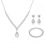 Troli Dámska sada šperkov s čírymi zirkónmi Kvapka (náhrdelník, náramok, náušnice)