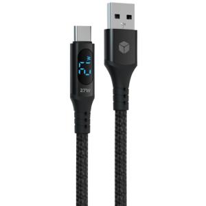 Mobilnet TypeC A QC 1M LED Black