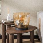 Stolová lampa Kopje, výška 27 cm, jantárová, sklo, E27