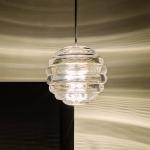 Tom Dixon LED závesné svietidlo Press Sphere, číre, Ø 14 cm, 927