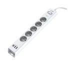 Winner Group Winner Group - Prepätová ochrana 5 zásuviek + 2xUSB-A + 1xUSB-C biela