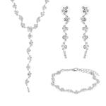 Troli Blyštivá sada šperkov s čírymi kryštálmi (náhrdelník, náramok, náušnice)