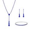 Troli Trblietavá sada šperkov s modrými kryštálmi (náhrdelník, náramok, náušnice)