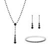 Troli Trblietavá sada šperkov s čiernymi kryštálmi (náhrdelník, náramok, náušnice)