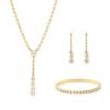 Troli Pozlátená sada šperkov s čírymi kryštálmi (náhrdelník, náramok, náušnice)