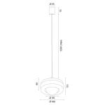 Závesné svietidlo Tina, terakota/opál, sklo, Ø 19 cm