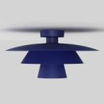 Stropné svietidlo Plato, tmavomodré, kov, Ø 38 cm, E27