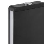 Stolová LED lampa Arcus, čierna/hnedá, výška 56 cm, kov/drevo