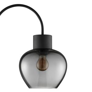 Stojacia lampa Ligari, čierna/dymovo sivá, výška 164 cm kov/sklo