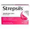 STREPSILS Jahoda bez cukru 24 tvrdých pastiliek