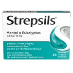 STREPSILS Mentol a eukalyptus 24 tvrdých pastiliek