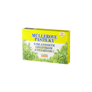 MÜLLEROVE PASTILKY s islandským lišajníkom a vitamínom C bez cukru 12 kusov