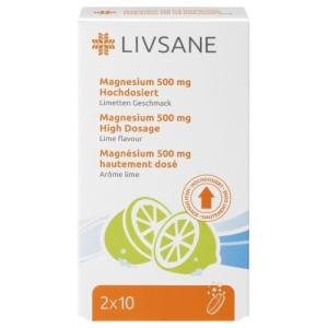 LIVSANE Magnézium 500 mg 20 šumivých tabliet