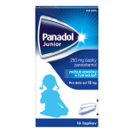 PANADOL Junior čapíky 250 mg od 15kg+ 10 ks