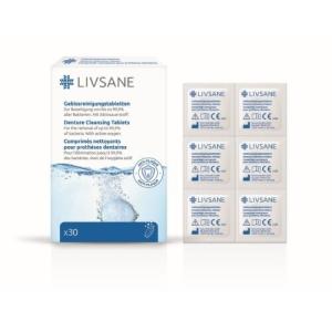 LIVSANE Čistiace tablety na zubné náhrady 30 kusov