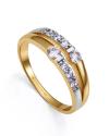 Viceroy Pozlátený dvojitý prsteň s kubickými zirkónmi 9136A 52 mm