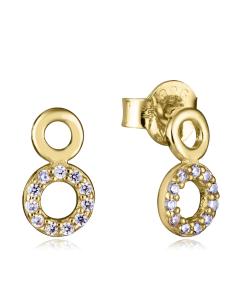 Viceroy Nežné pozlátené náušnice krúžky so zirkónmi 9135E100-30