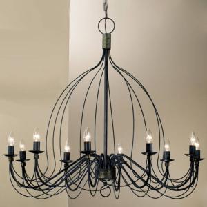 Luster Filo, 10-pl., modročierny, kov, Ø 100 cm