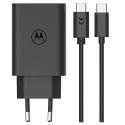 Motorola TurboPower USB-C 68W GaN Cestovná Nabíjačka + USB-C/USB-C Datový Kabel 6.5A Čierny