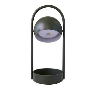 FRANDSEN Stolová LED lampa Ball Portable, olivovo zelená, oceľ