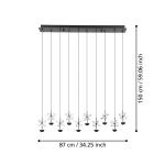 EGLO Stars Of Light LED závesné svietidlo Pianopoli, čierne, dĺžka 87 cm