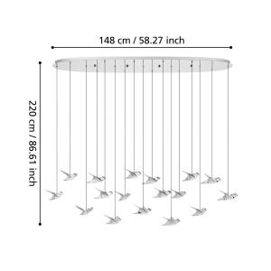 EGLO Stars Of Light LED závesné svietidlo Paratebueno chróm 17-fl.