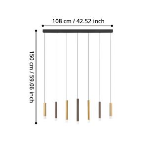 EGLO Stars Of Light LED závesné svietidlo Estanterios, 7-pl. dlhé