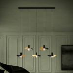 EGLO Stars Of Light závesné svietidlo Saceda, 5-pl., čierna/zlatá