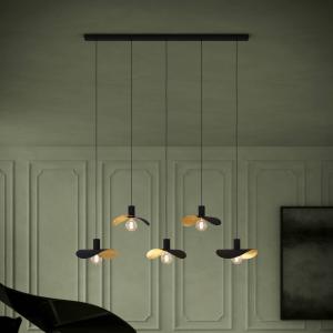 EGLO Stars Of Light závesné svietidlo Saceda, 5-pl., čierna/zlatá