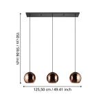 EGLO Stars Of Light závesné svietidlo Cordoba, 3-pl. dlhé, medené