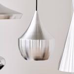 Tom Dixon LED závesné svietidlo Beat Tall Unbeaten, hliníková farba