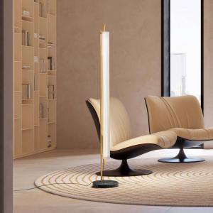 OLEV LED stojacia lampa TRISEL, zlatá, kov, 2.700 K, stmievateľné