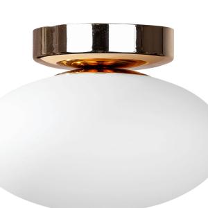 Stropné svietidlo Ufo, zlatá/biela, Ø 18 cm, sklo, G9