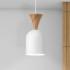 Závesné svietidlo Nolan, Ø 11 cm, biela/dub, kov/drevo
