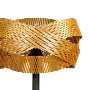 Stolová lampa Tornado, čierna/zlatá, kov, Ø 26 cm, E14